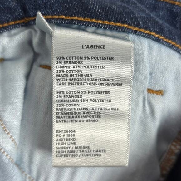 L'AGENCE High Line Distressed Skinny Jeans Size 26 - Picture 5 of 5